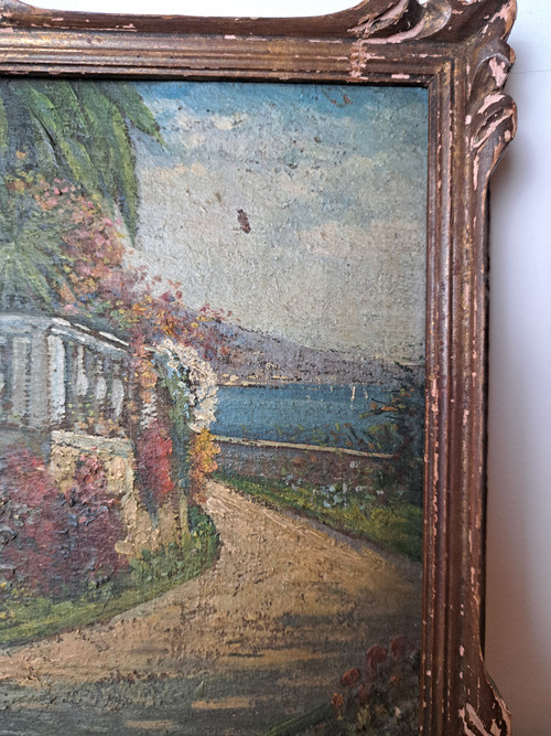 Bord De Mer En Provence , Huile Sur Toile , Début XX°.