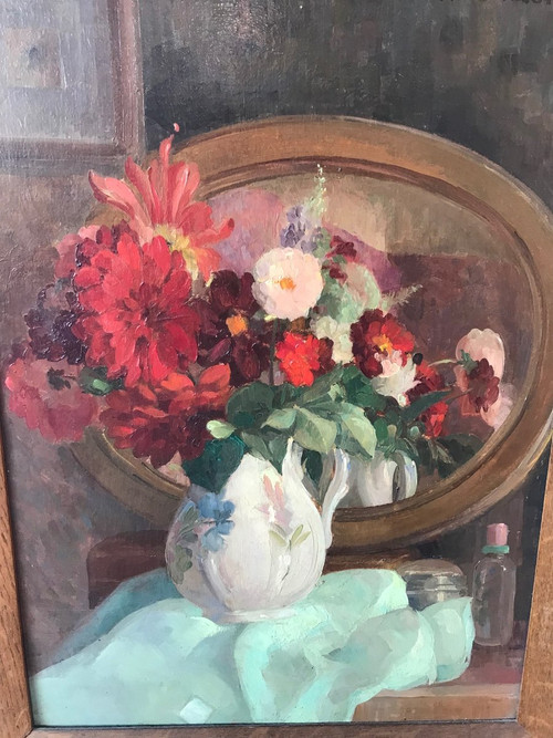 Michel Dubost (1879-1952) - Bouquet of flowers - Oil on panel.