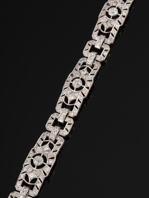 Bracelet Ruban En Platine Et Diamants