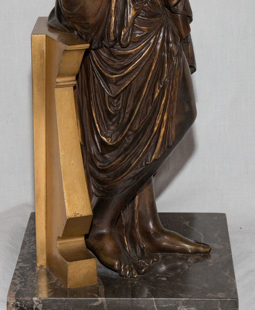 Bronzo "donna antica" firmata Peiffer 1832-1886