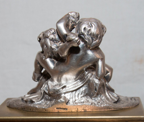 Finiture per camino in argento e bronzo dorato firmate "A Daubrée" circa 1840