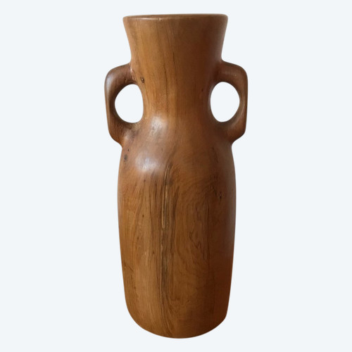 Vase pique-fleurs en bois d'olivier.