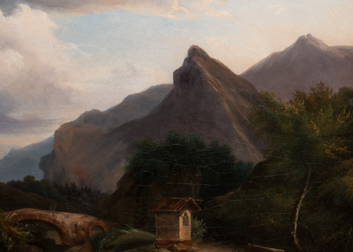 Mountain Landscape Painting, Italy 1820-1830