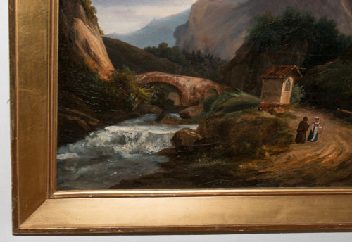 Mountain Landscape Painting, Italy 1820-1830