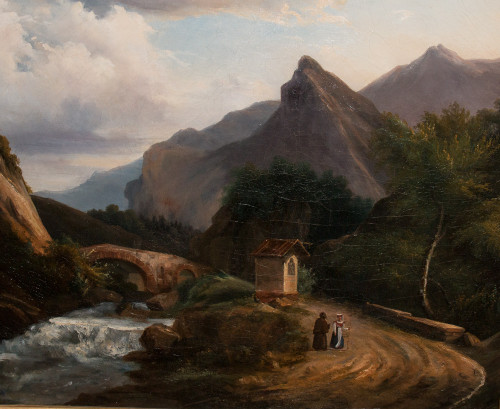 Mountain Landscape Painting, Italy 1820-1830