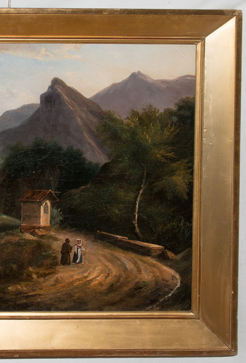 Mountain Landscape Painting, Italy 1820-1830