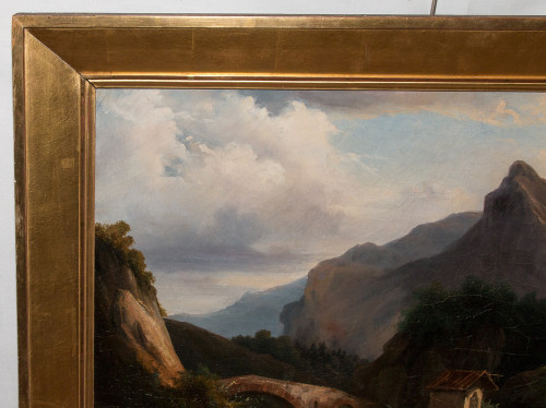 Mountain Landscape Painting, Italy 1820-1830