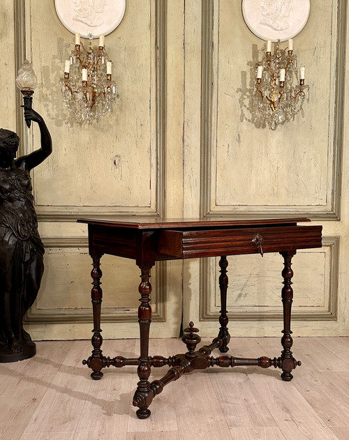 Writing Table In Walnut From Louis XIII XVIIth Century