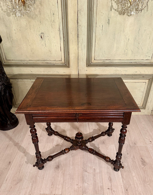 Writing Table In Walnut From Louis XIII XVIIth Century