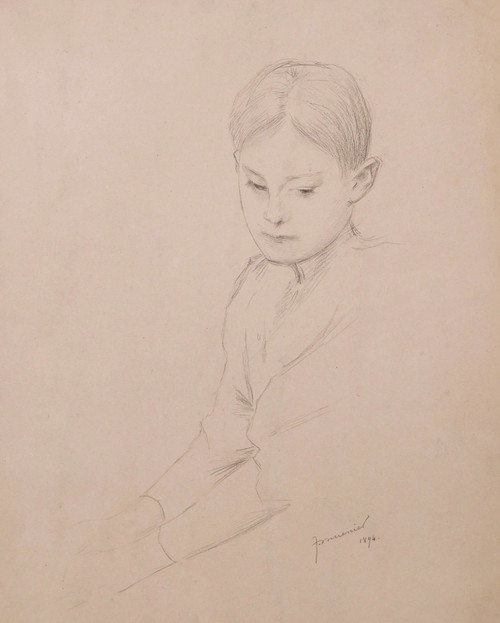 Jules-Alexis MUENIER, Portrait de jeune femme les mains jointes