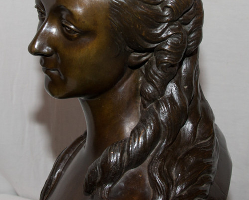 Grand Buste En Bronze "comtesse Du Barry" d'Après Pajou 19ème Siècle