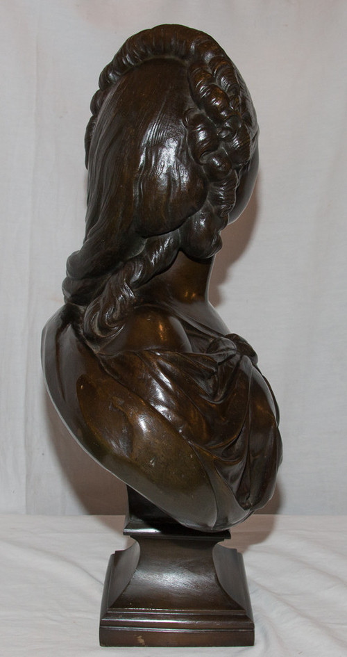 Grand Buste En Bronze "comtesse Du Barry" d'Après Pajou 19ème Siècle