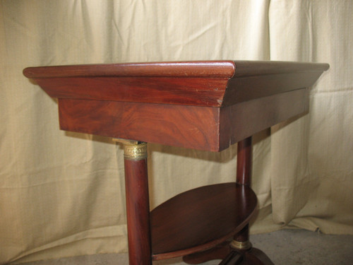 Empire mahogany work table cabaret top 19th century