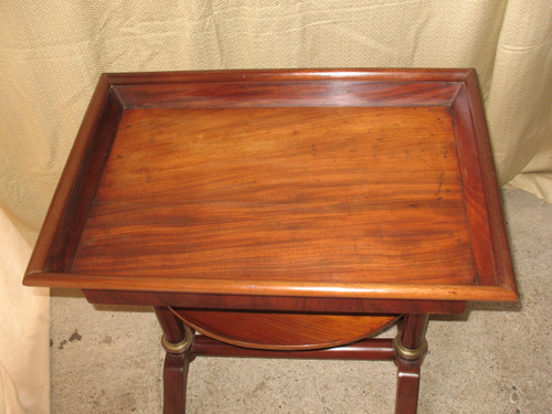 Empire mahogany work table cabaret top 19th century