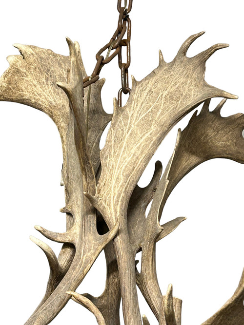 Important Elk Antler Chandelier Early 20th Century - Deer Antlers