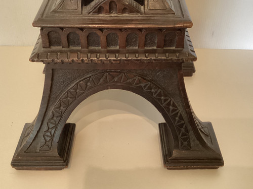 Eiffel Tower in carved wood