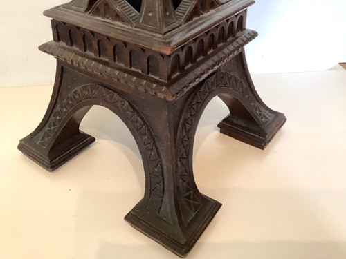 Eiffel Tower in carved wood