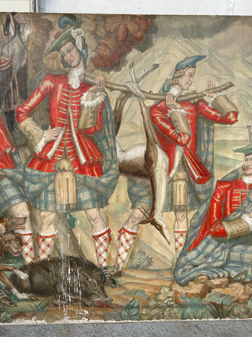 Very Important Oil On Canvas "Return From Hunting" Circa 1930-40 Scottish - scotland-painting