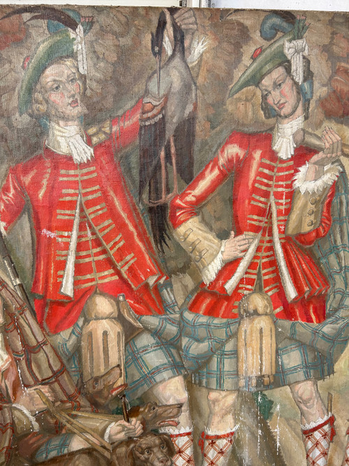 Very Important Oil On Canvas "Return From Hunting" Circa 1930-40 Scottish - scotland-painting