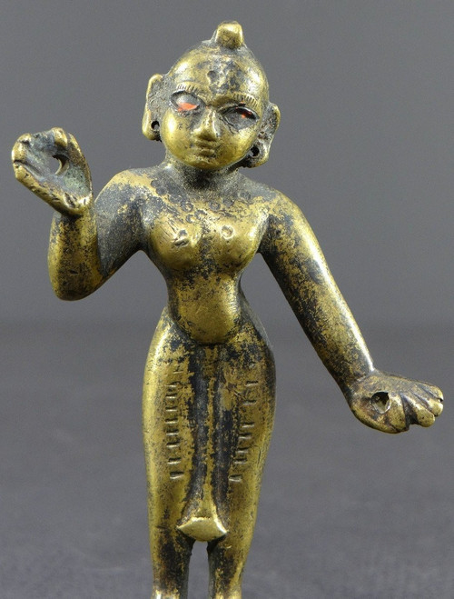 India, 19th Century or Earlier, Ancient Statuette Of Rhada In Bronze.