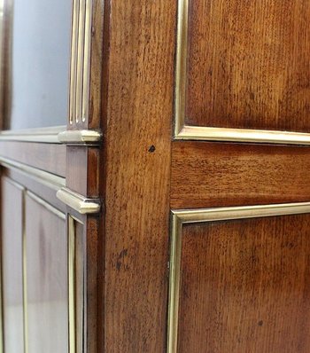  Cuban Mahogany Parquet Bookcase, Louis XVI Style - Late 19th Century