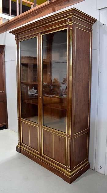  Cuban Mahogany Parquet Bookcase, Louis XVI Style - Late 19th Century