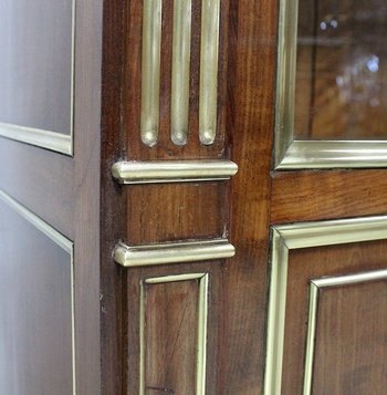  Cuban Mahogany Parquet Bookcase, Louis XVI Style - Late 19th Century