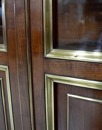  Cuban Mahogany Parquet Bookcase, Louis XVI Style - Late 19th Century