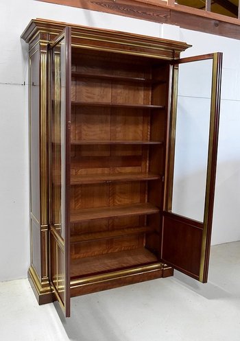  Cuban Mahogany Parquet Bookcase, Louis XVI Style - Late 19th Century