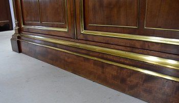  Cuban Mahogany Parquet Bookcase, Louis XVI Style - Late 19th Century