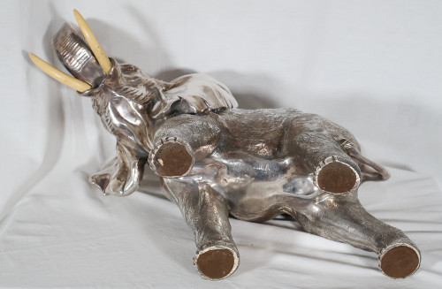 Grande Elefante in Argento Alessandro Magrino Italia circa 1980