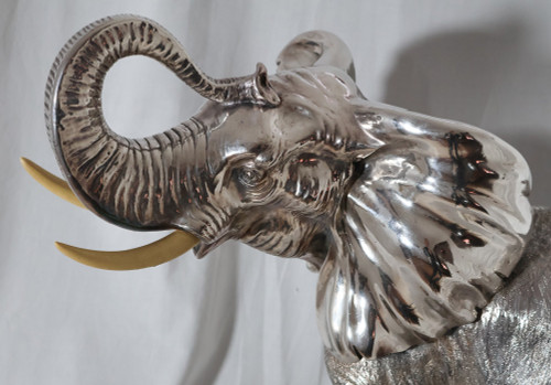 Grande Elefante in Argento Alessandro Magrino Italia circa 1980