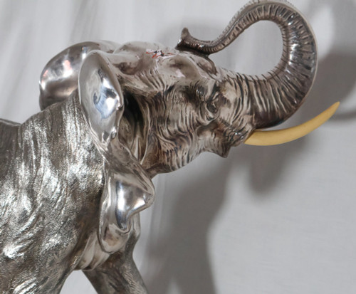 Grande Elefante in Argento Alessandro Magrino Italia circa 1980