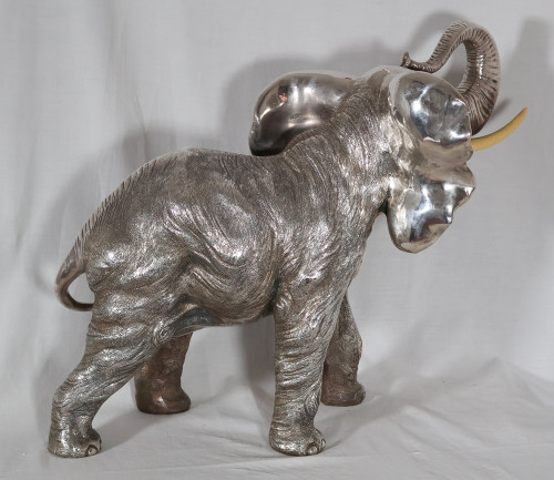 Grande Elefante in Argento Alessandro Magrino Italia circa 1980