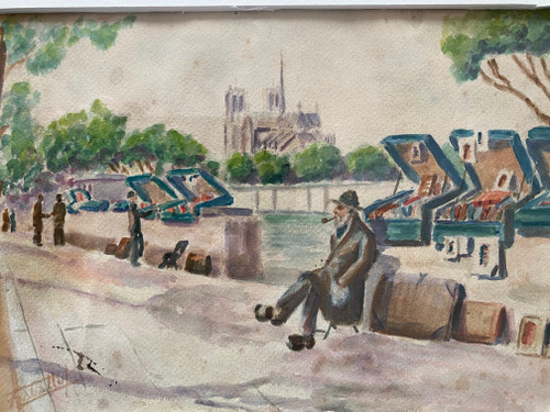 Bouquiniste sur le quai de la Tournelle