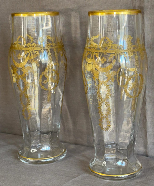 Pair Of Crystal Vases