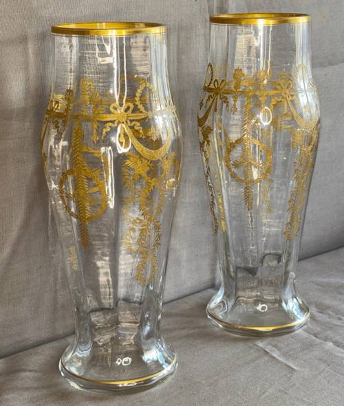 Pair Of Crystal Vases