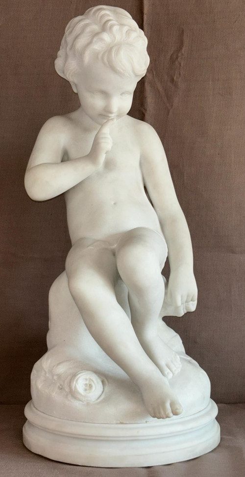 19th-century marble statue of Cupid, after Étienne Maurice Falconet (1716-1791)