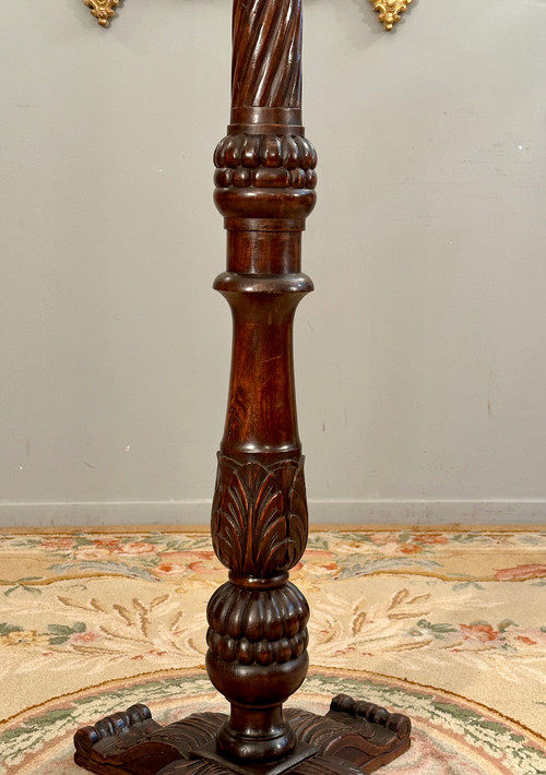 Gueridon 19th C. Walnut Torchiere Holder