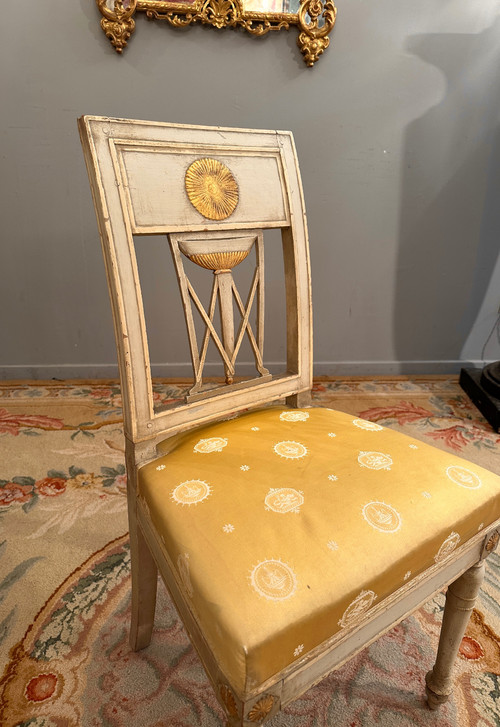 Pair Of Directoire Period Lacquered Wood Chairs circa 1795