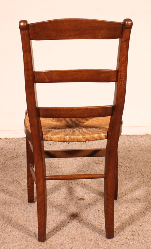 Set Of 6 Oak French Chairs