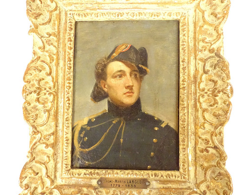 HST painting portrait Jérôme-Martin Langlois Aspirant Marine uniform 19th century