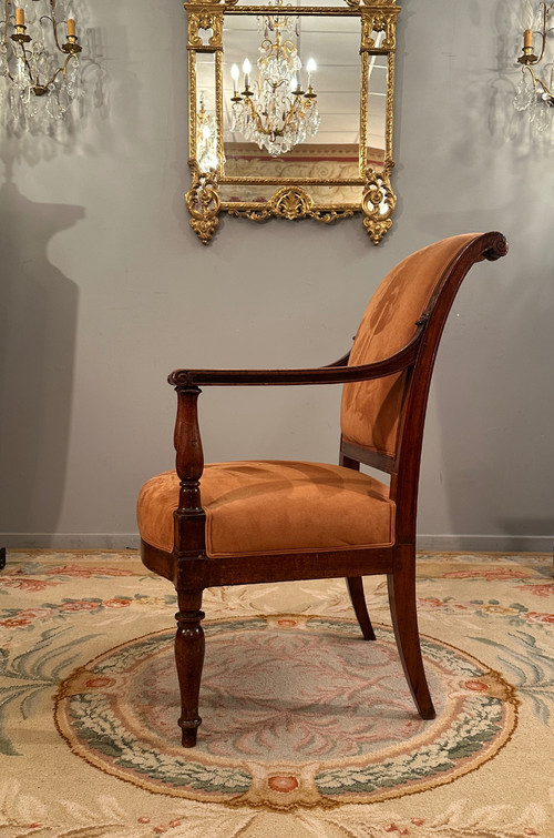 Jacob Frères Provenance Royal, Fauteuil à l'Etrusque En Mahjou Palais Des Tuileries d'Epoque Directo