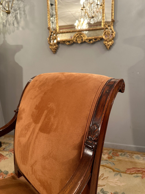 Jacob Frères Provenance Royal, Fauteuil à l'Etrusque En Mahjou Palais Des Tuileries d'Epoque Directo