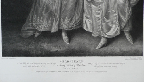 Engraving After William Peters Shakespeare Theater Merry Wives Of Windsor Etching 18th C Old Print