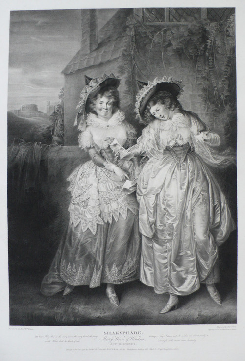 Engraving After William Peters Shakespeare Theater Merry Wives Of Windsor Etching 18th C Old Print