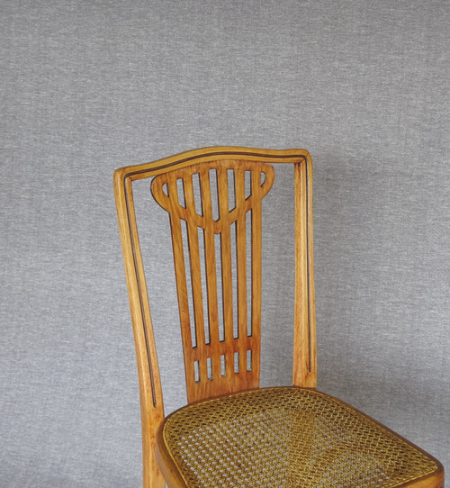 Set de 6 chaises THONET N°732 Art Deco, cannages neufs