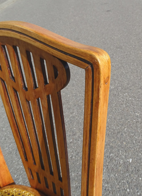 Set de 6 chaises THONET N°732 Art Deco, cannages neufs