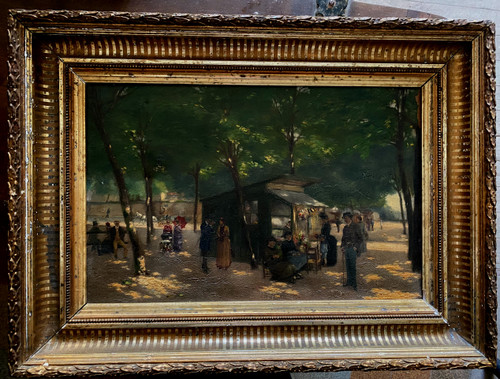 Flâneries sous les ombrages du Parc de l'Observatoire à Toulouse Oil/Impressionist canvas 1of 1880