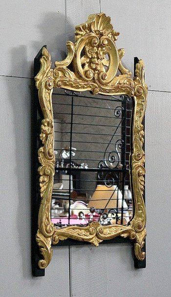  Petit Miroir en Bois Doré, style Louis XV - Début XXe 